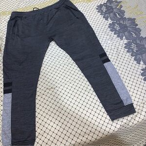 Men's Charcoal and Gray Athletic Pants